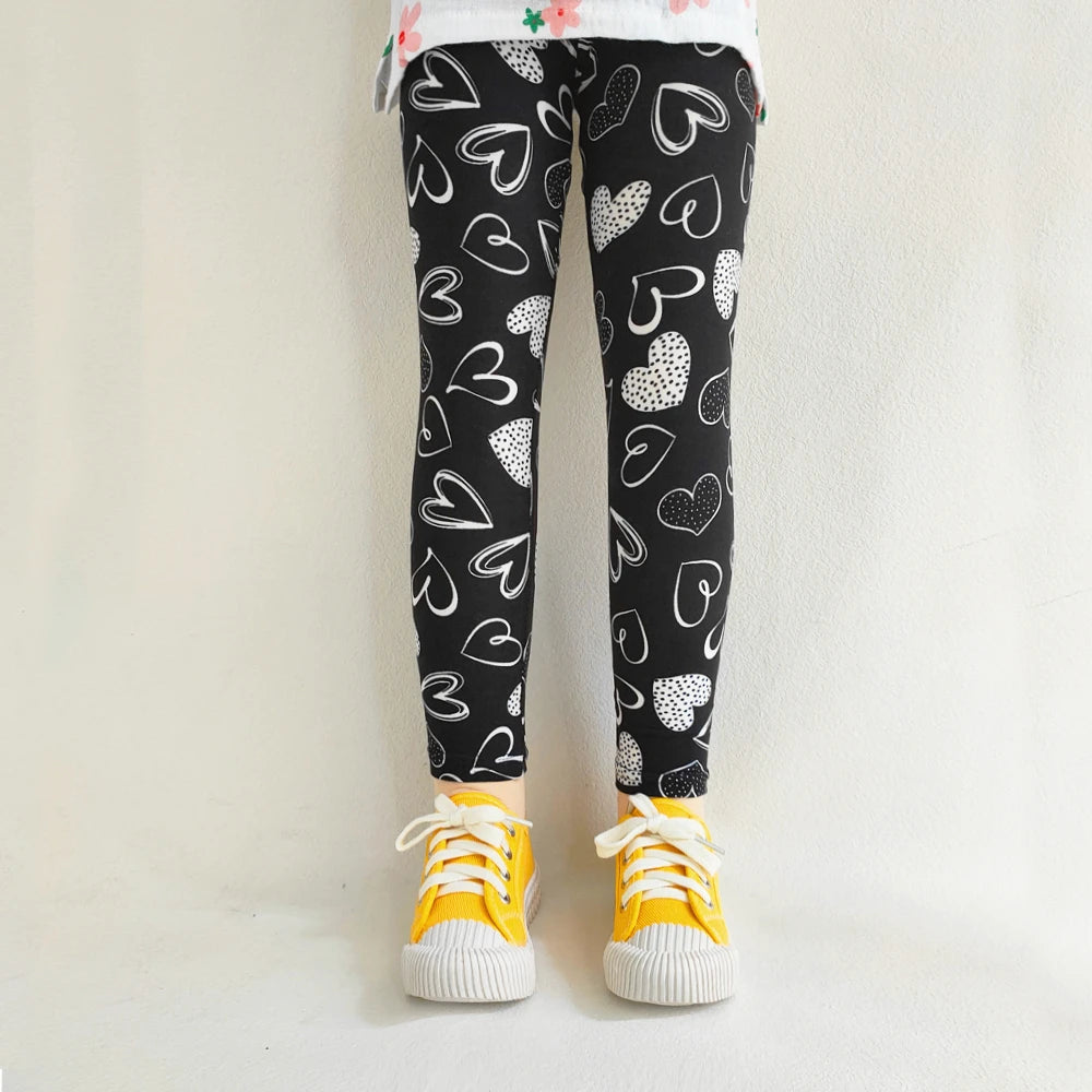 Adorable Little Girls Leggings Mixed Hearts