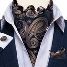 Men's Silk Cravat Set with Cufflinks and Pocket Square