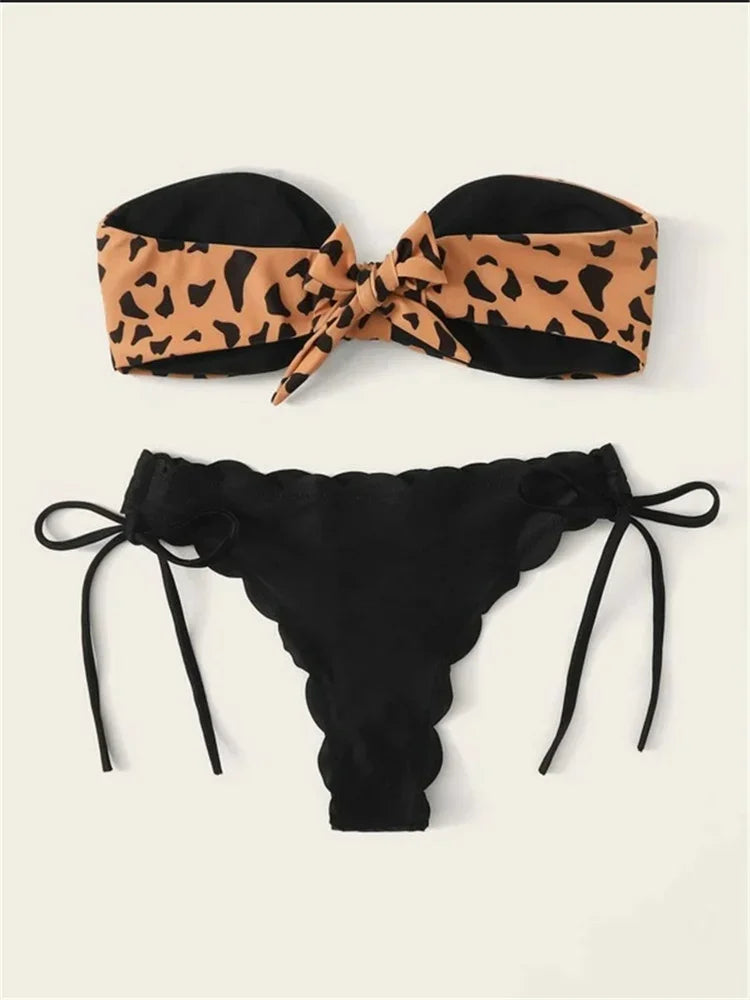 Leopard Print Beach Bikini - Back