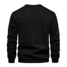 Black Casual Men's Pocket Jumper (Back)