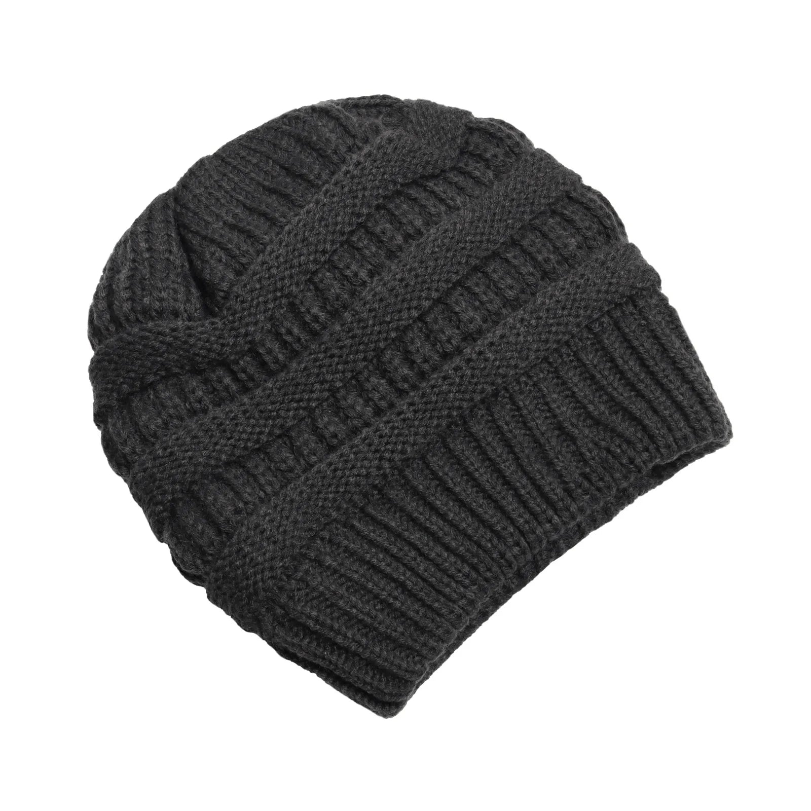 Dark Grey Women's Knitted Beanie Hat