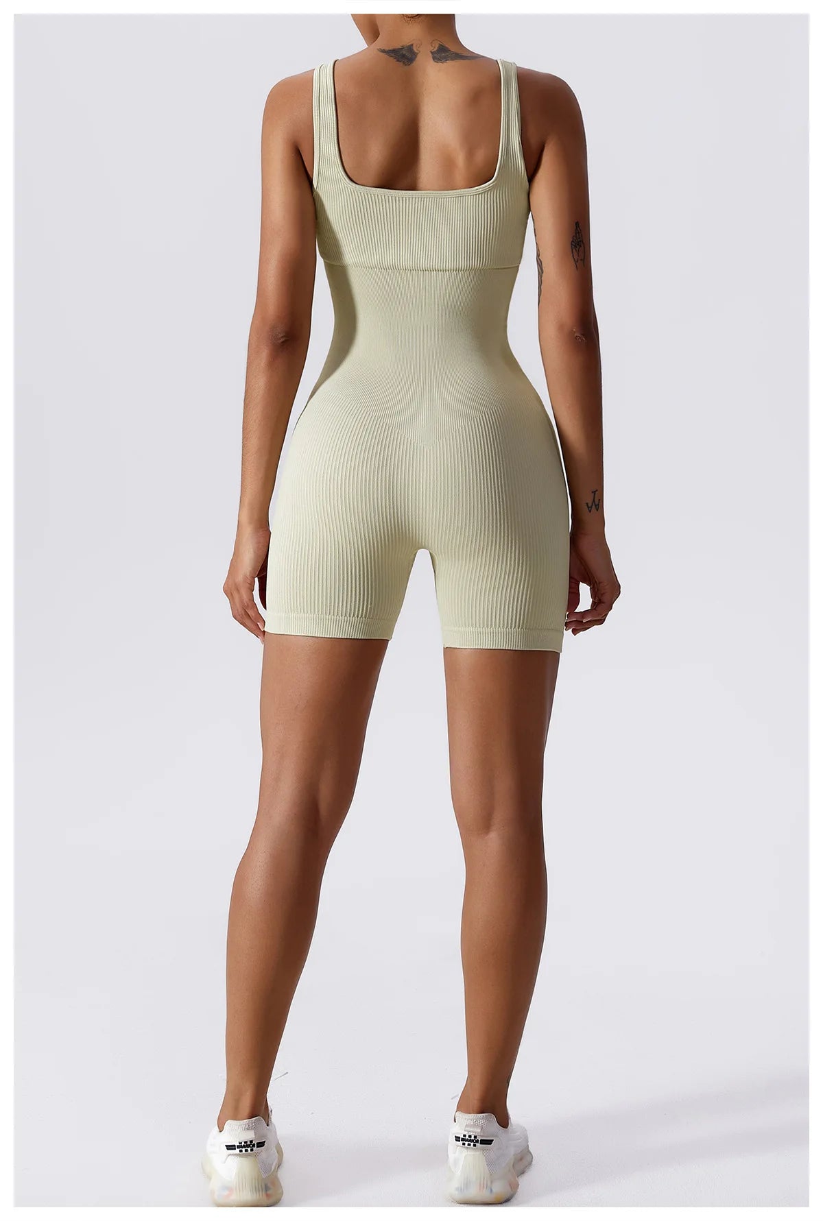 Women's Seamless Fitness Playsuit - Beige 6